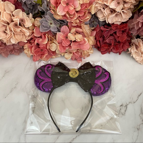 Minnie Mouse Ursula Little Mermaid Headband & Bow - Picture 12 of 12